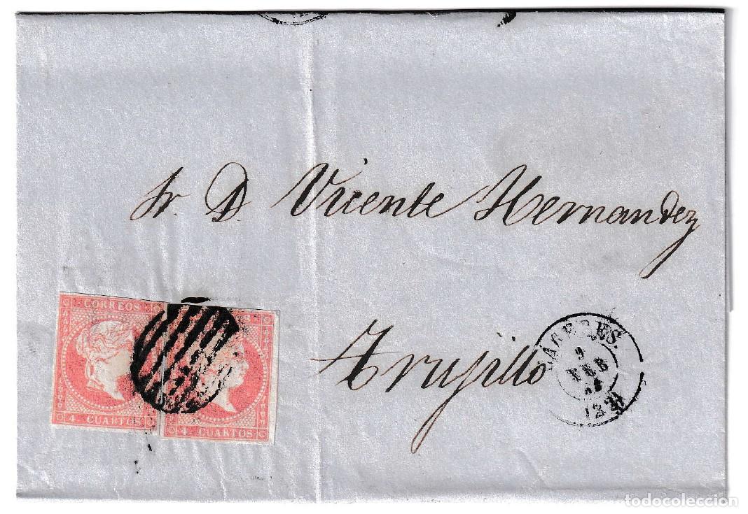 Sellos: 1858. Envuelta de C&aacute;ceres a Trujillo