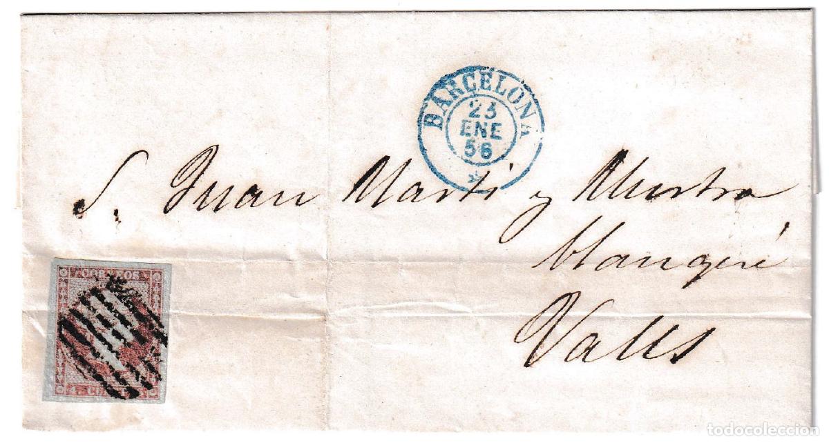 Sellos: 1856. Envuelta de Barcelona a Valls