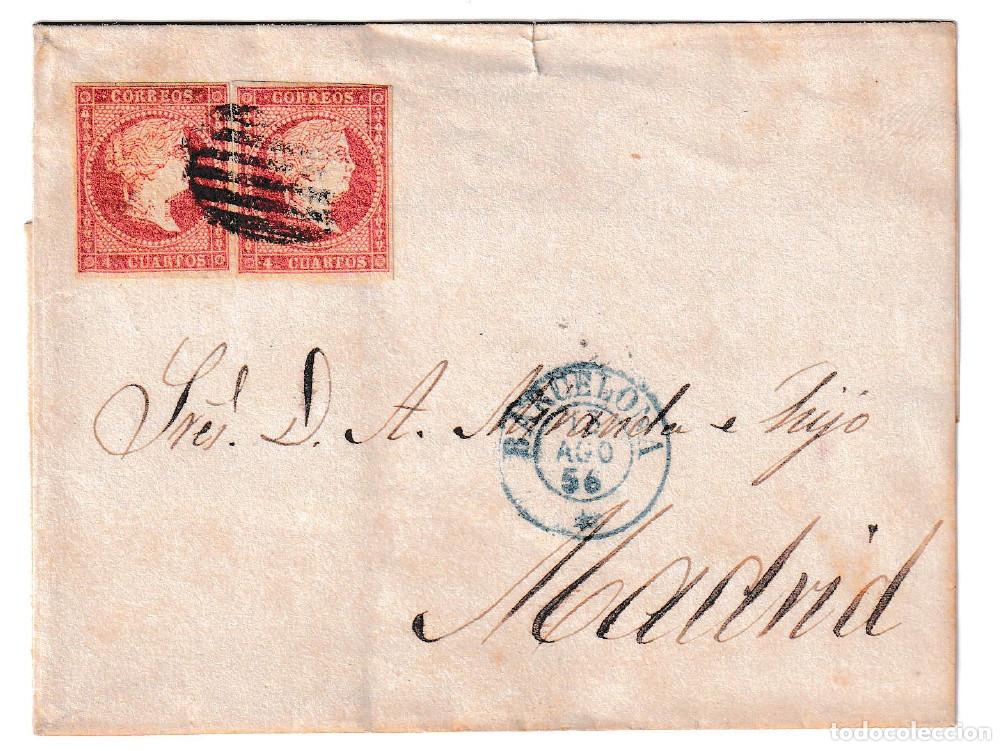 Sellos: 1856. Envuelta de Barcelona a Madrid