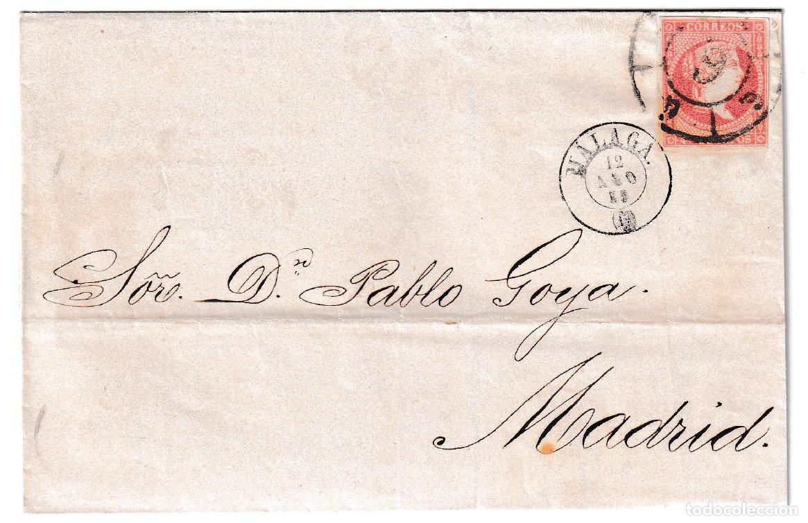 Sellos: 1859. Envuelta de M&aacute;laga a Madrid
