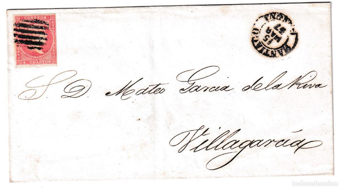 Sellos: 1857. Envuelta de Santiago a Villagarc&iacute;a