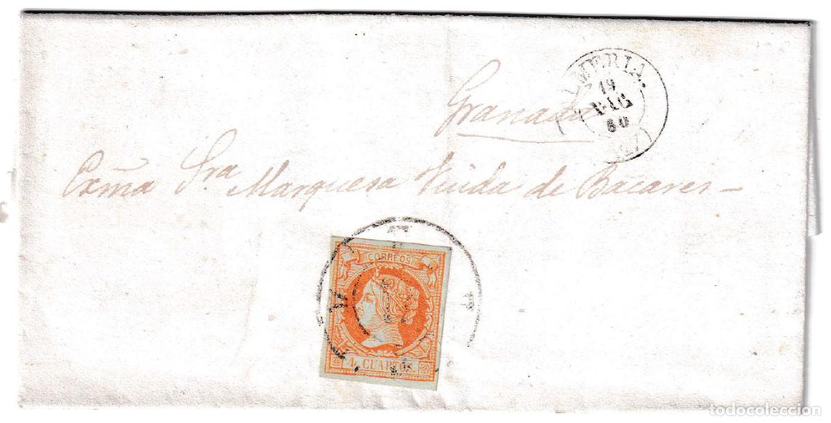 Sellos: 1860. Carta de Almer&iacute;a a Granada