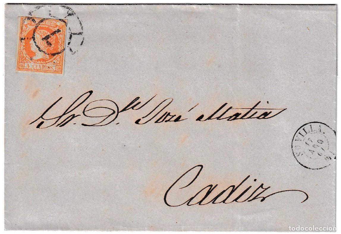 Sellos: 1861. Envuelta de Sevilla a C&aacute;diz