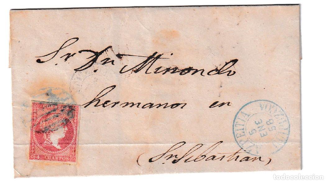 Sellos: 1858. Envuelta de Azpeitia a San Sebastian