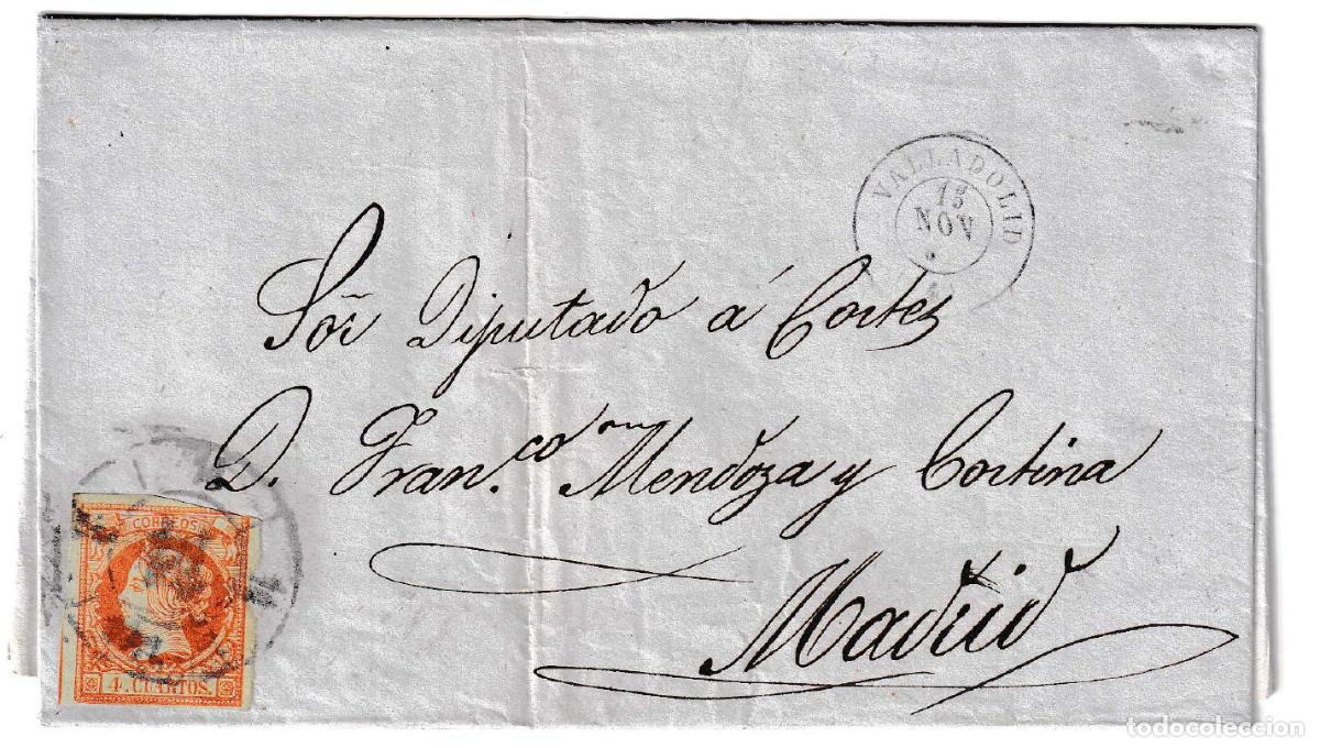 Sellos: 1861. Carta de Valladolid a Madrid