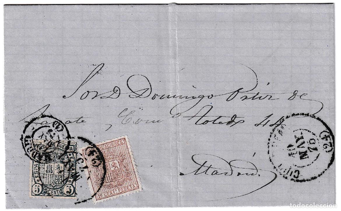 Sellos: 1875. Envuelta de Ciudad Real a Madrid