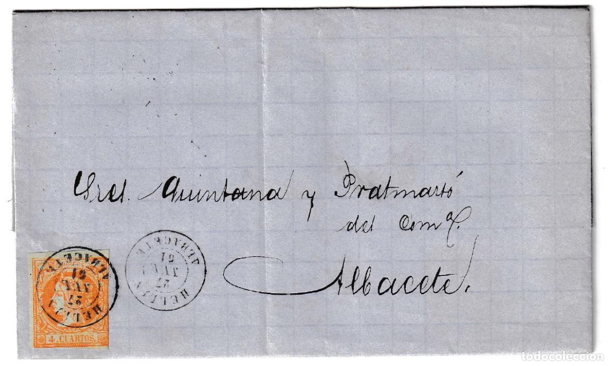 Sellos: 1861. Carta de Hell&iacute;n a Albacete