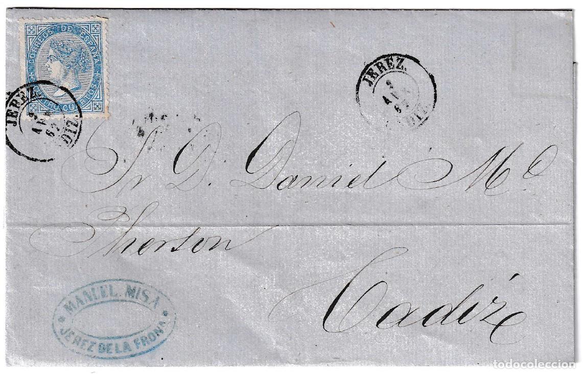 Sellos: 1867. Carta de Jerez a C&aacute;diz