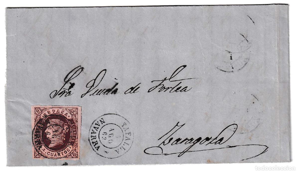 Sellos: 1863. Carta de Tafalla a Zaragoza