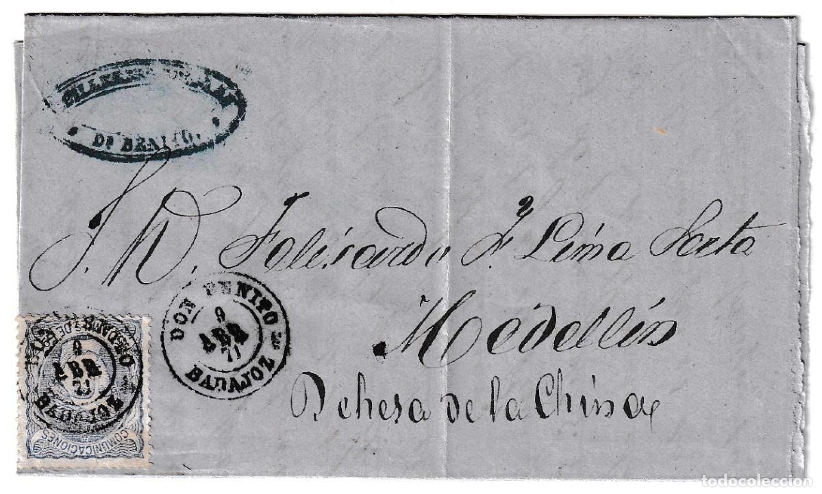 Sellos: 1871. Carta de Don Benito a Medell&iacute;n