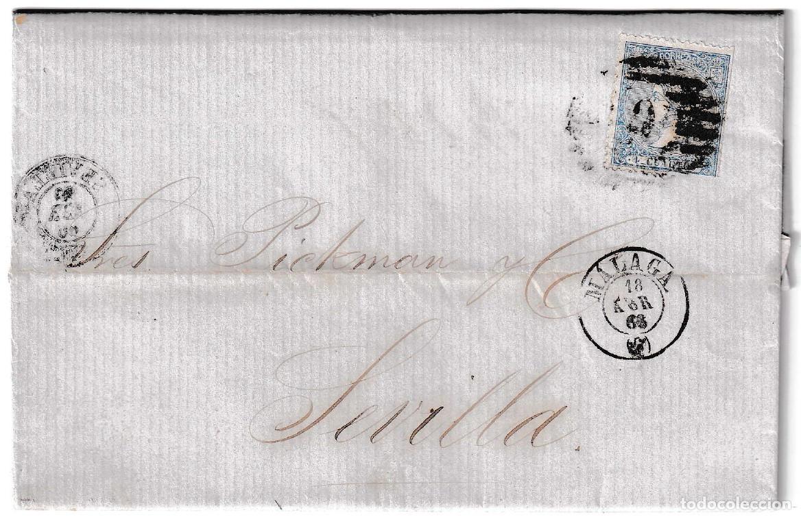 Stamps: 1866. Carta de M&aacute;laga a Sevilla