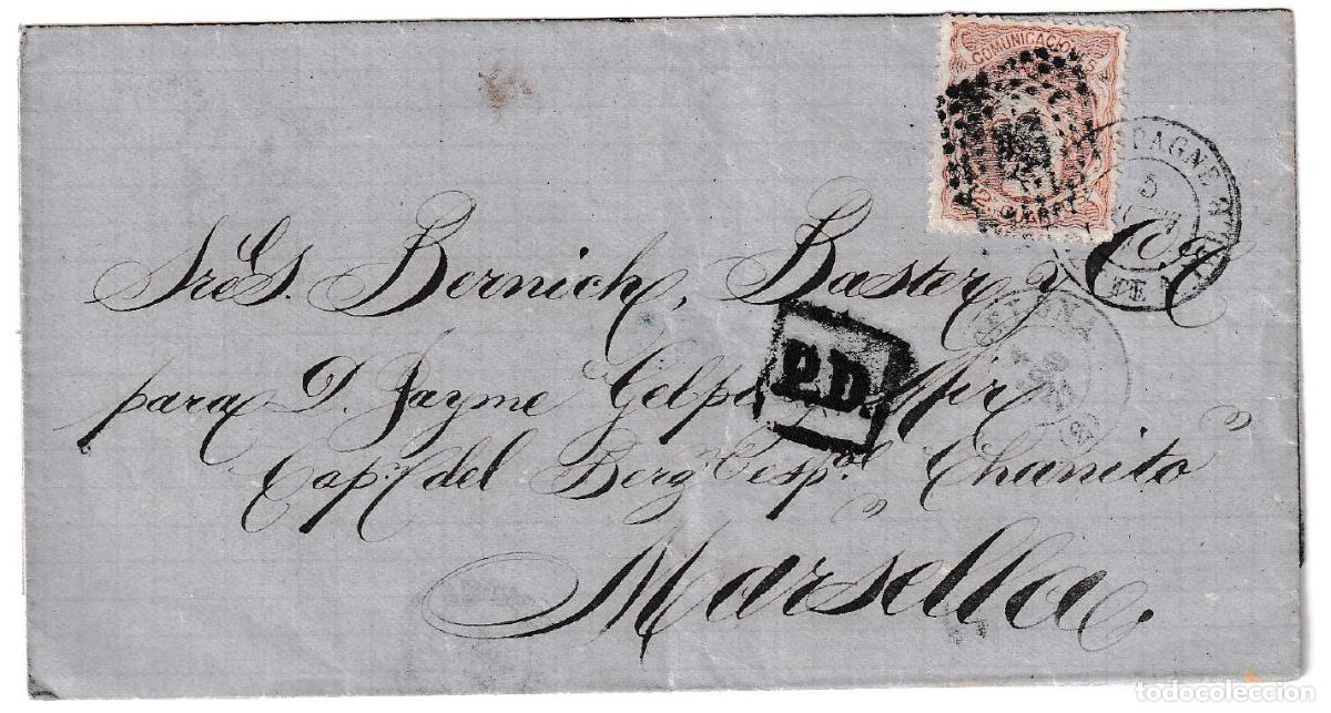Sellos: 1871. Envuelta de Barcelona a Marsella