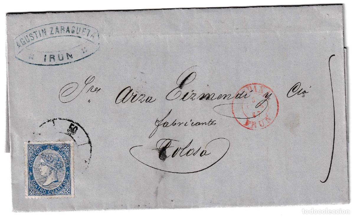 Stamps: 1867. Carta de Ir&uacute;n a Tolosa