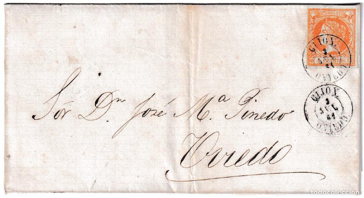 Stamps: 1861. Carta de Gijon a Oviedo