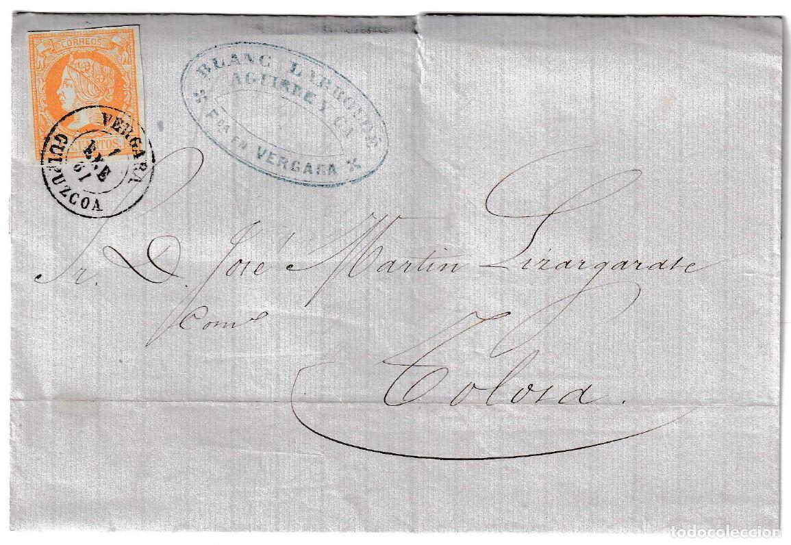 Sellos: 1861. Carta de Vergara a Tolosa