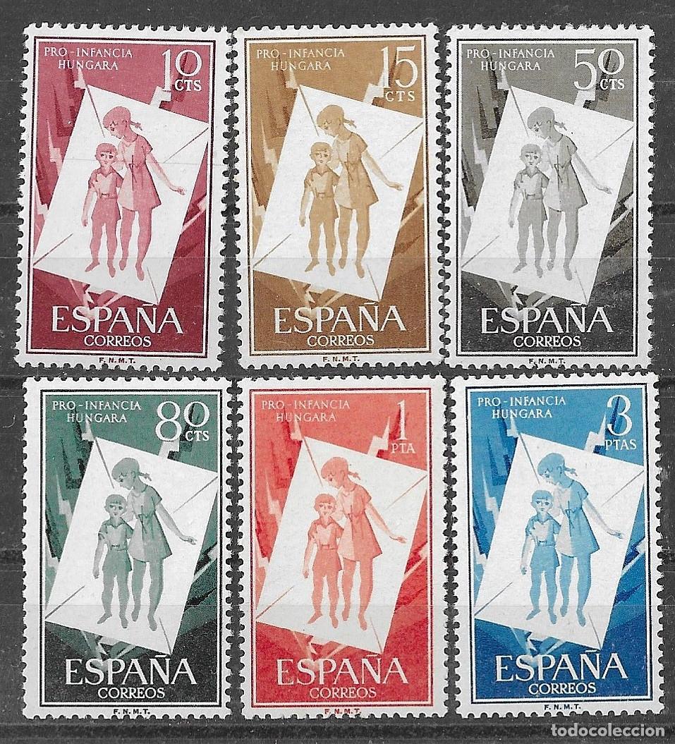 Sellos: 1956. Serie Pro Infancia H&uacute;ngara. N&ordm;1200/05 Edifil. Sin Fijasello.