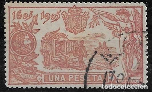 Sellos: 1905. N&ordm;264 Edifil. III Centenario publicaci&oacute;n del Quijote.1 Peseta Certificado COMEX.