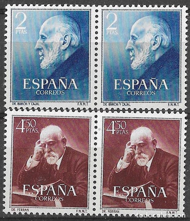Sellos: 1952. N&ordm;1119/20 Edifil. Dr. Ram&oacute;n y Cajal y Dr. Ferr&aacute;n. Pareja Sin Fijasello.