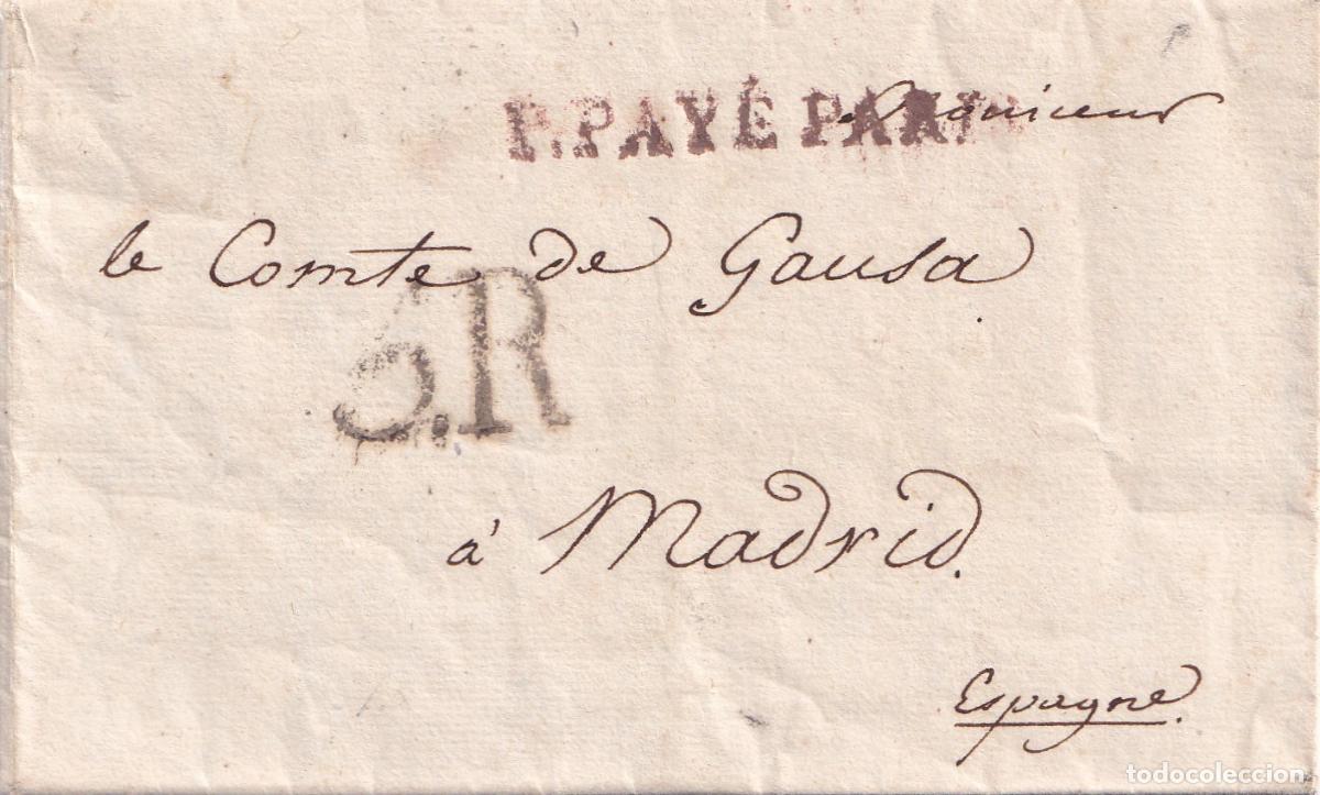 Sellos: 1818. Carta de Par&iacute;s a Madrid