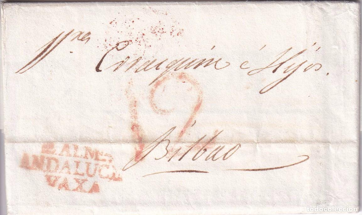 Sellos: 1833. Carta de Almer&iacute;a a Bilbao