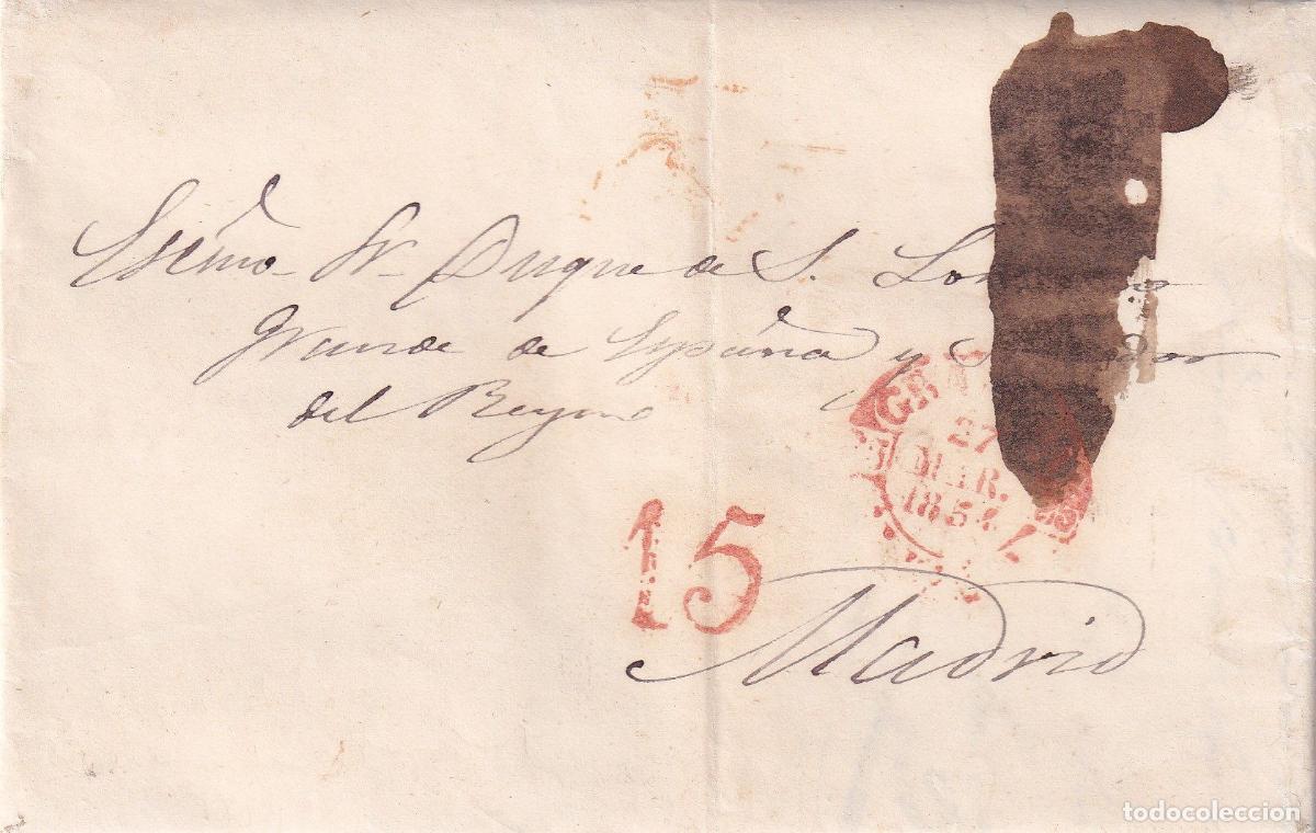 Timbres: 1854. Carta de Granada a Madrid