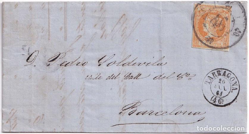 Sellos: 1861. Carta de Tarragona a Barcelona