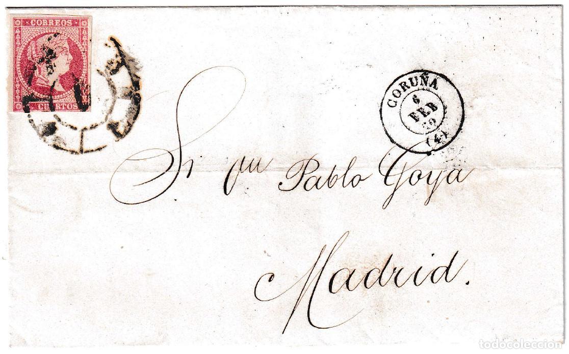 Sellos: 1860. Carta de Coru&ntilde;a a Madrid