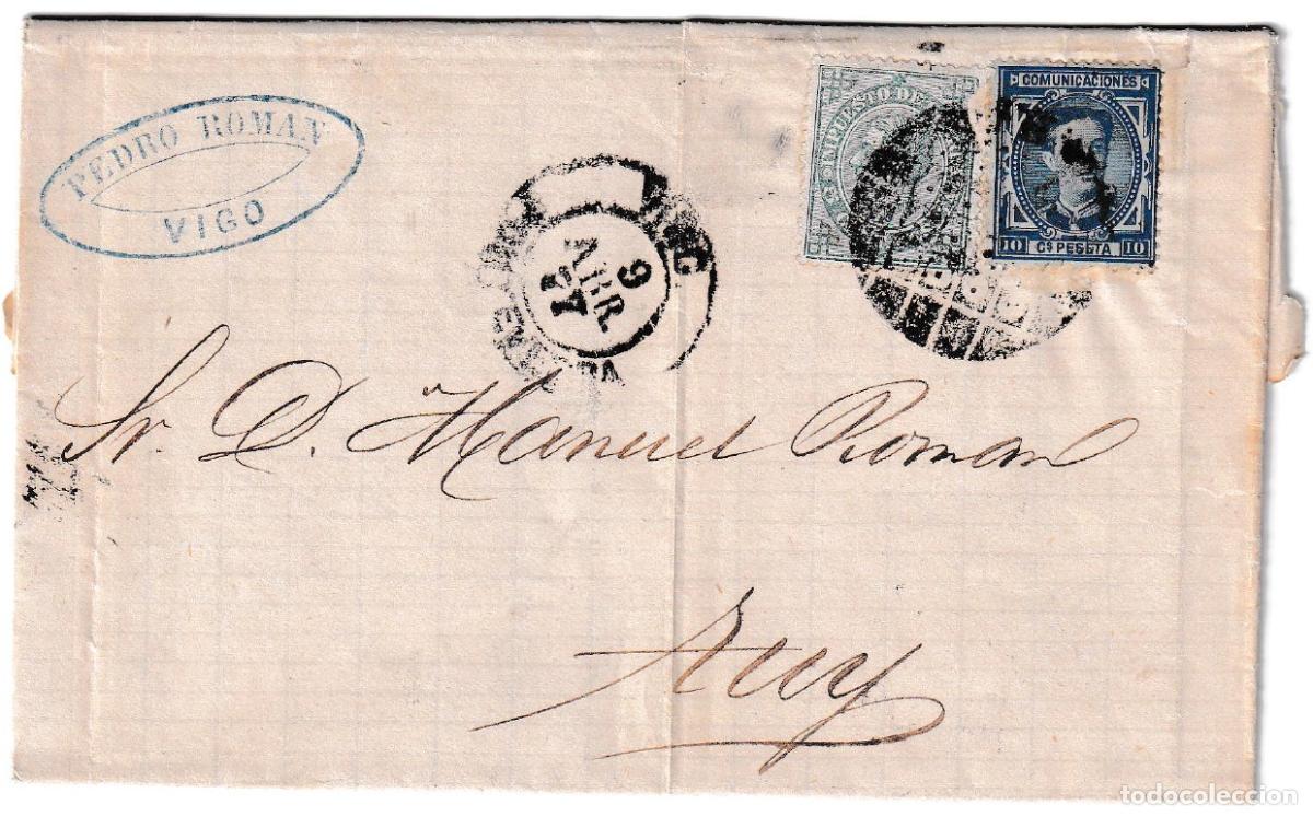 Sellos: 1877. Carta de Vigo a Tuy