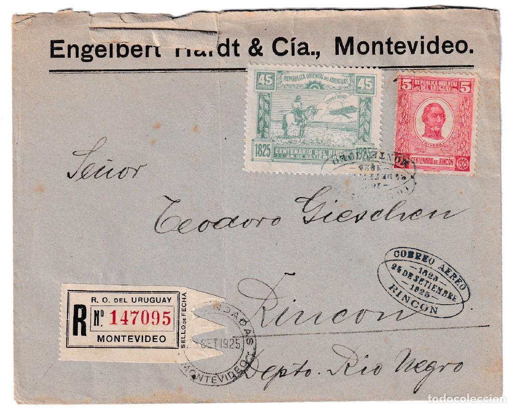 Sellos: 1925. Correo a&eacute;reo de Montevideo a Rincon