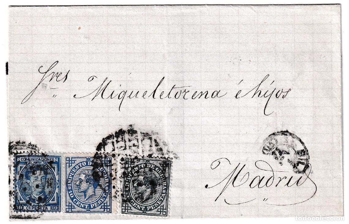 Sellos: 1874. Envuelta de Bilbao a Madrid