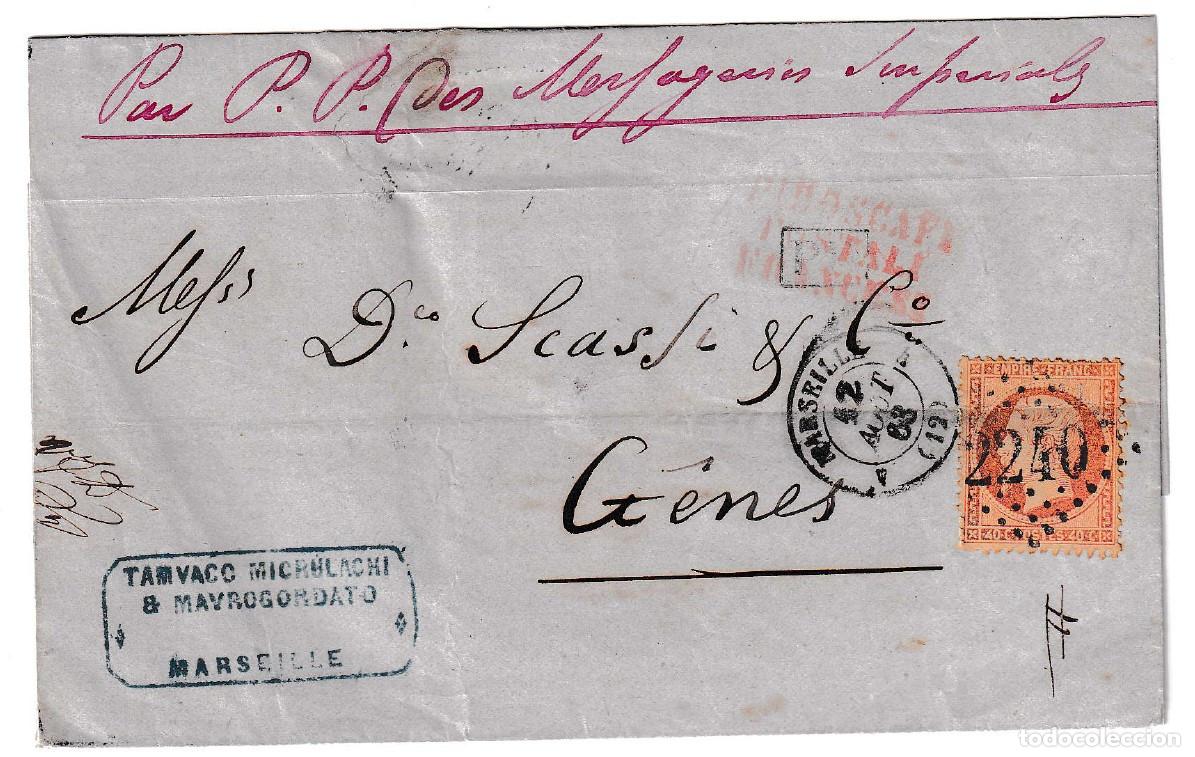 Sellos: 1863. Correo mar&iacute;timo de Marsella a G&eacute;nova