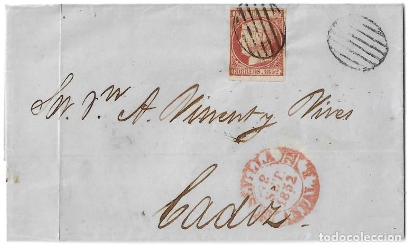 Sellos: 1852. Envuelta de Sevilla a C&aacute;diz