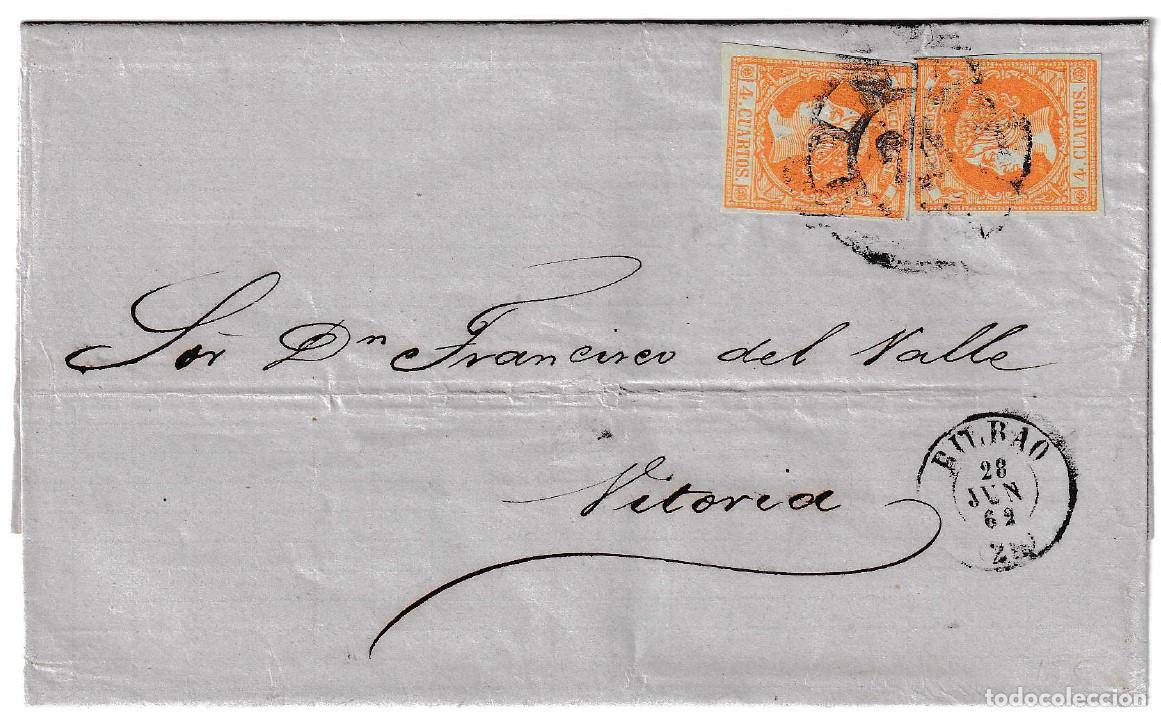 Sellos: 1862. Envuelta de Bilbao a Vitoria