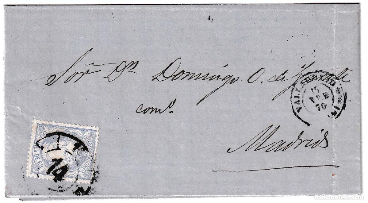 Sellos: 1870. Carta de Valladolid a Madrid