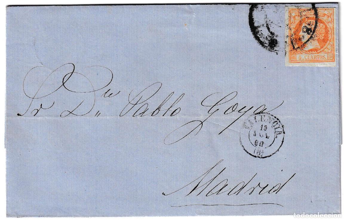 Sellos: 1860. Envuelta de Valencia a Madrid
