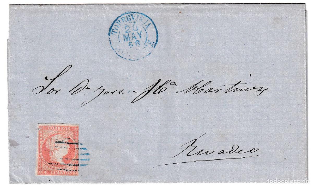 Sellos: 1858. Envuelta de Torrevieja a Ribadeo