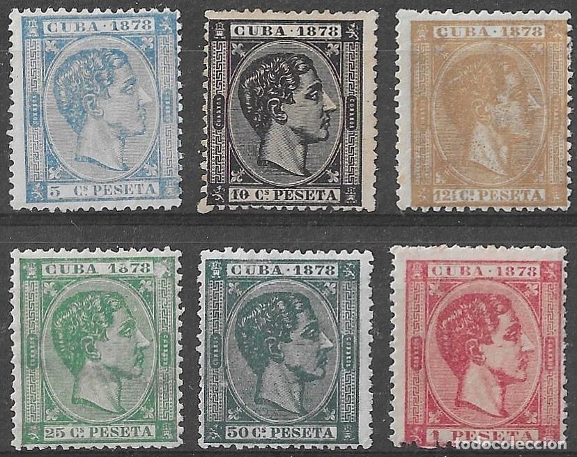 Sellos: 1878. Cuba. Alfonso XII. N&ordm; 44/49 Edifil. Serie completa de 6 valores.