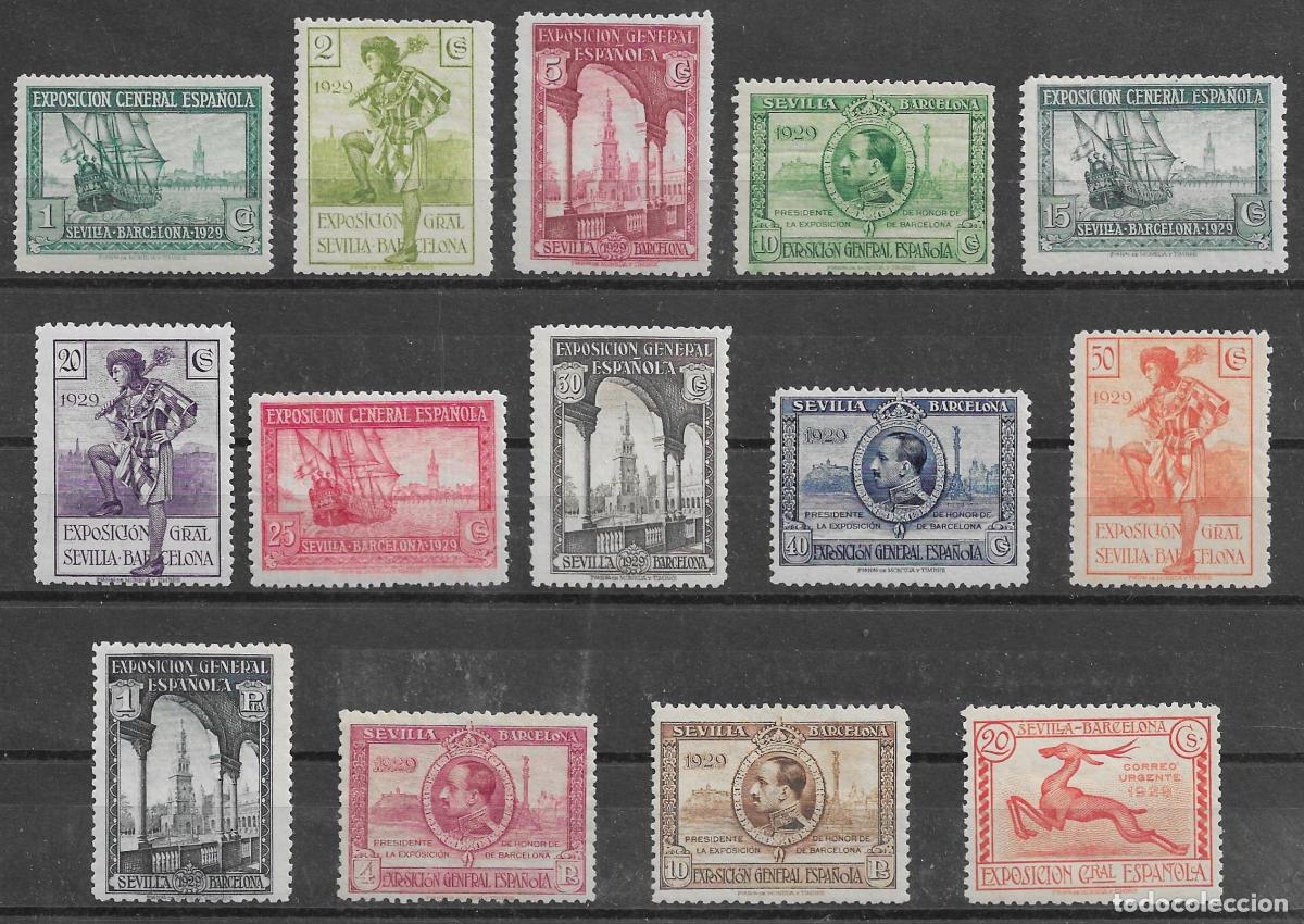 Sellos: 1929. N&ordm;434/447. Serie Completa Exposici&oacute;n Sevilla-Barcelona