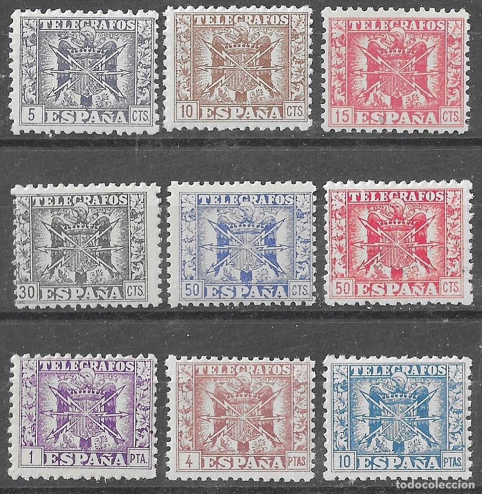 Sellos: 1940-42. Tel&eacute;grafos. N&ordm;76/84 Edifil. Escudo de Espa&ntilde;a.