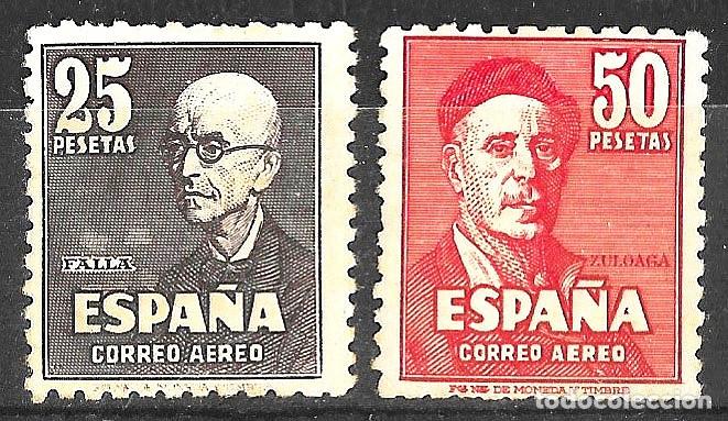 Sellos: 1947. Falla y Zuloaga. N&ordm; 1015/16 Ed. Sellos de Correo A&eacute;reo.