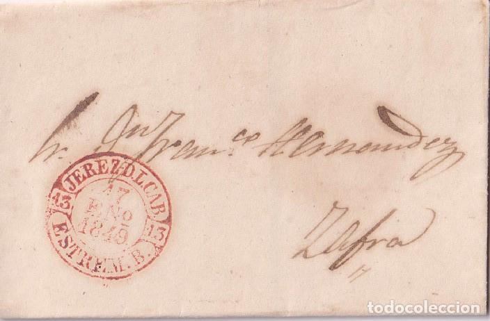 Sellos: 1849. Carta de Jerez de los Caballeros a Zafra