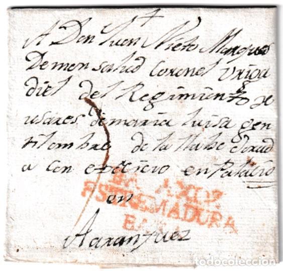 Sellos: 1807. Carta de Badajoz a Aranjuez