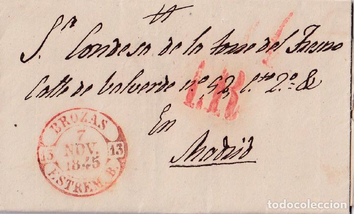 Sellos: 1845. Carta de Brozas (Extremadura) a Madrid