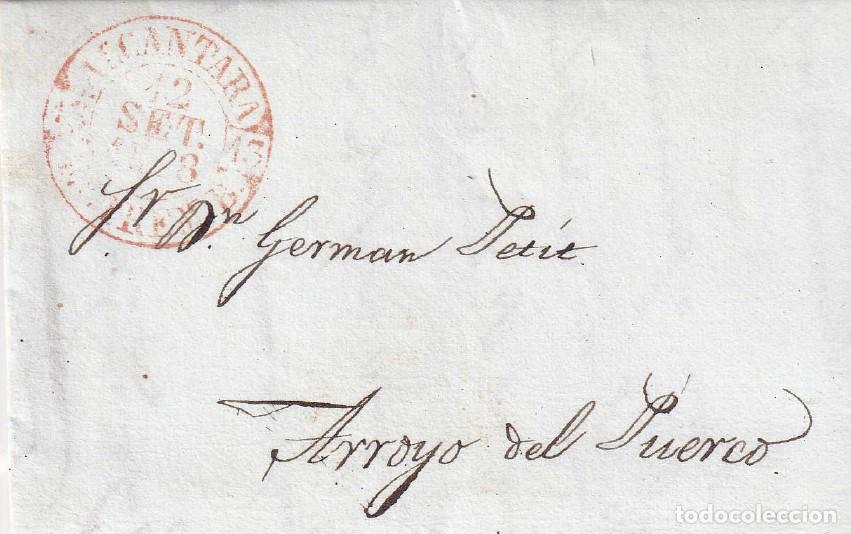 Sellos: 1848. Carta de Alc&aacute;ntara a Arroyo del Puerco