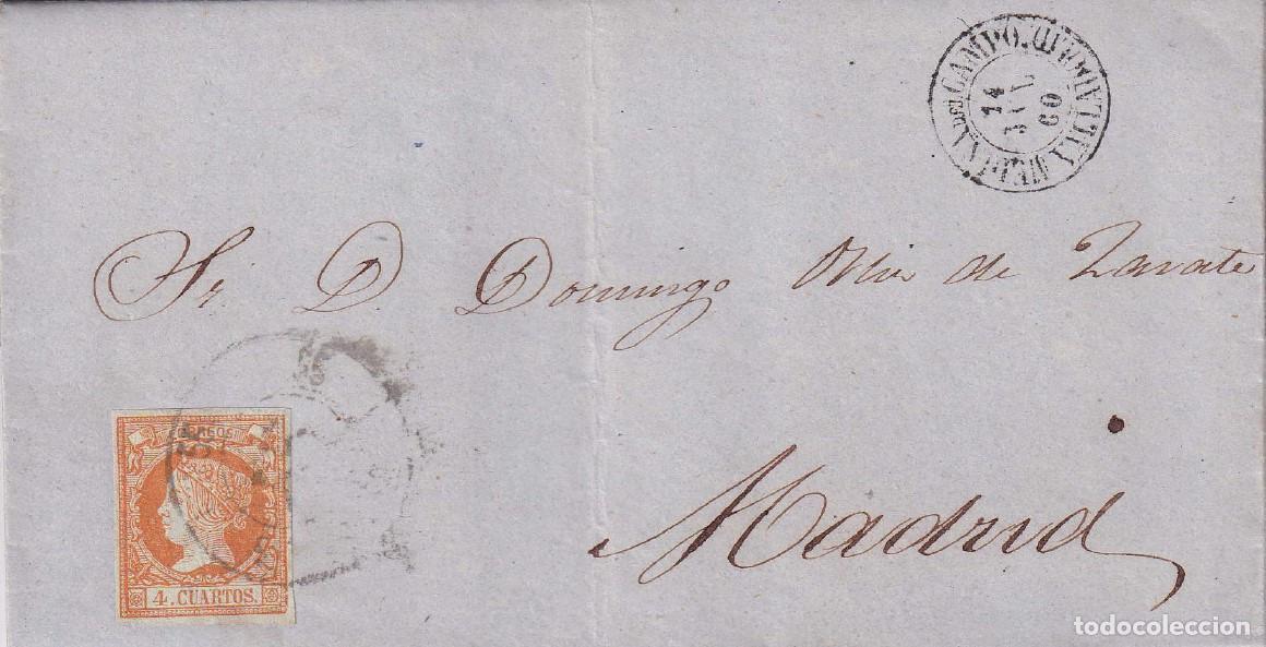 Sellos: 1860. Carta de Medina del Campo a Madrid