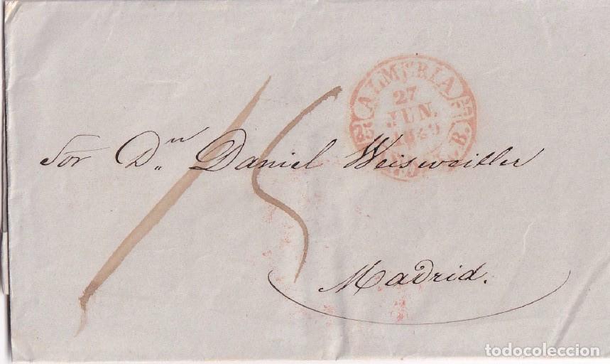 Sellos: 1849. Carta de Almer&iacute;a a Madrid