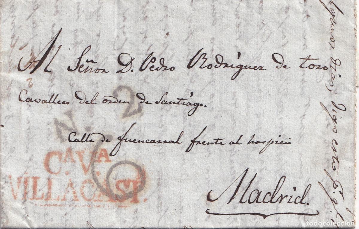 Sellos: 1824. Carta de Villacast&iacute;n a Madrid