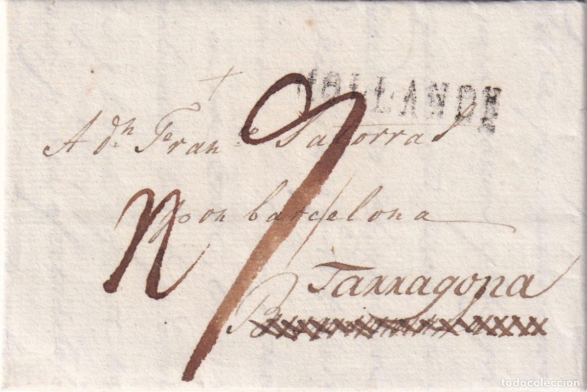 Sellos: 1805. Carta de Amsterdam a Tarragona