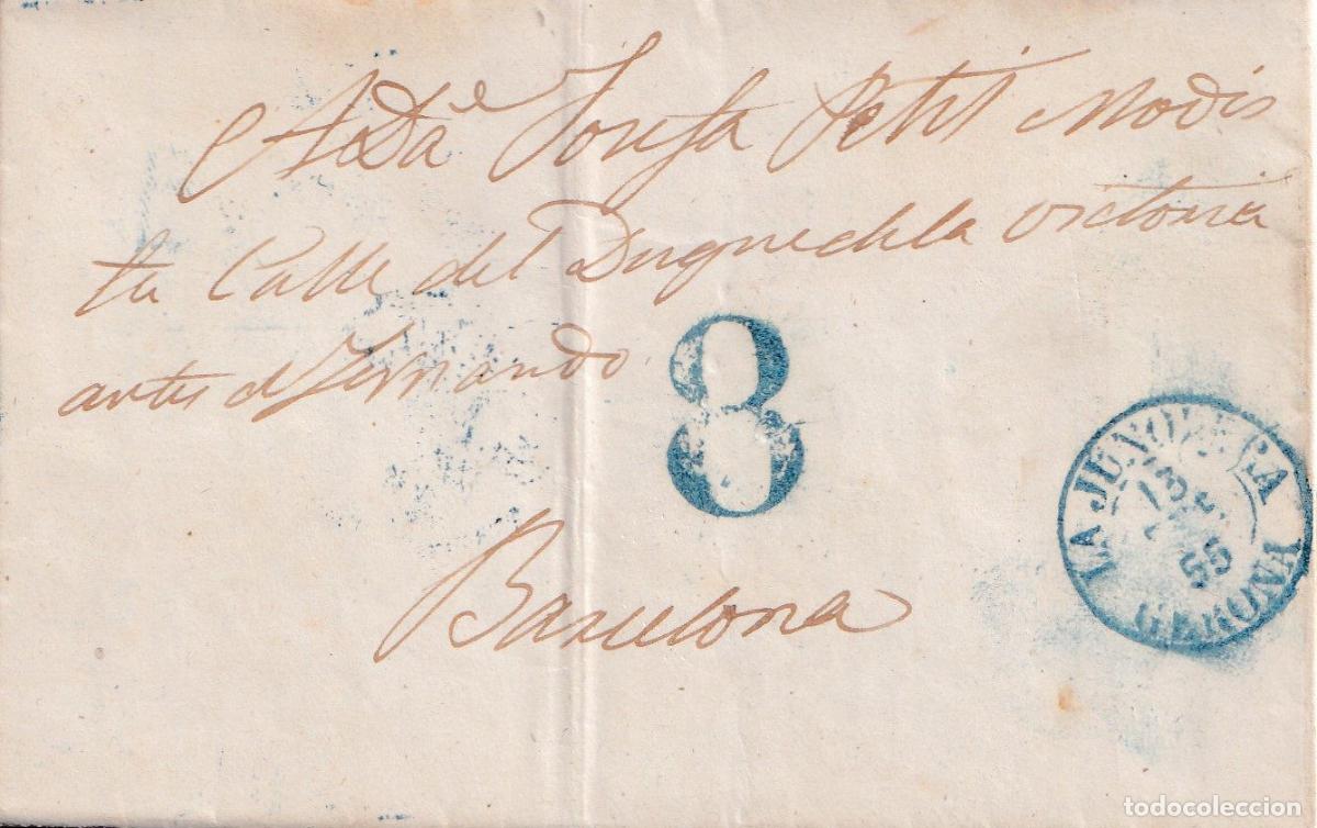 Sellos: 1855. Carta de la Junquera a Barcelona