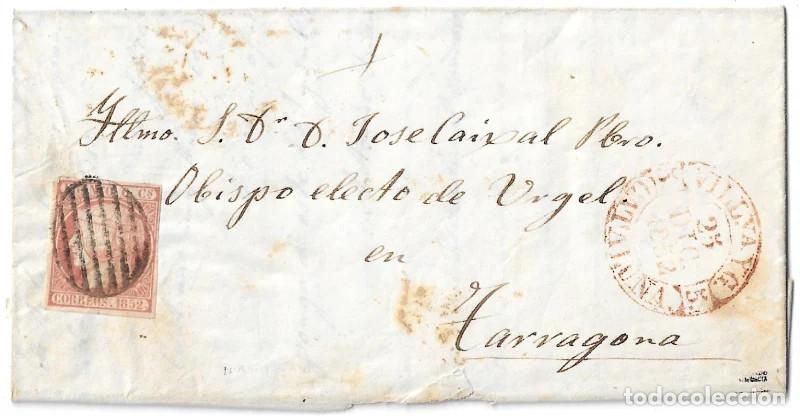 Sellos: 1852. Carta de Villanueva y Geltr&uacute; a Tarragona